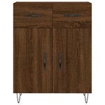 vidaXL Buffet haut Chêne marron 69 5x34x180 cm Bois d'ingénierie
