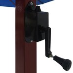 vidaXL Parasol suspendu avec mât en bois 400x300 cm Bleu