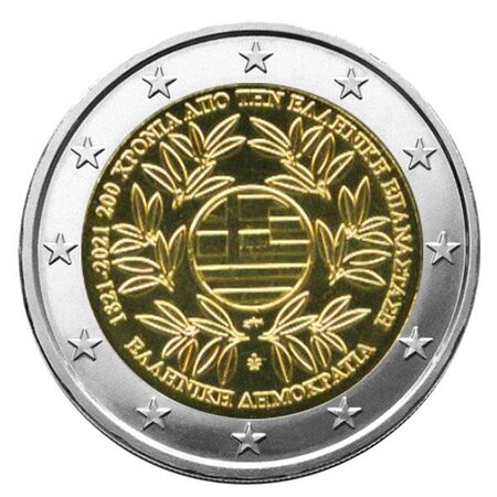 Pièce 2€ commémorative  grece - 200 ans de la révolution grecque - 2021