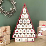 Calendrier de l'avent sapin de Noël en bois 52 x 35 cm