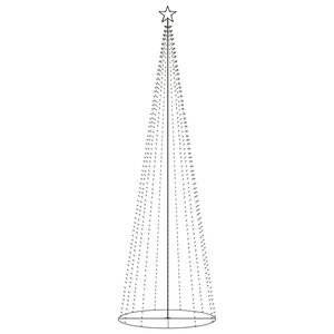 vidaXL Sapin de Noël cône 752 LED Blanc chaud Décoration 160x500 cm