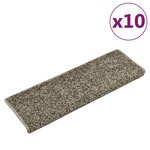 vidaXL Tapis d'escalier 10 Pièces 65x21x4 cm Gris