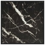 vidaXL Table basse Noir avec verre marbre noir 80x80x35 cm