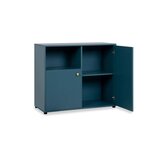 Commode 2 portes avec niche - Bleu Pétrole - 90 x 40 x 75 cm - POP COLOR