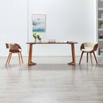 vidaXL Chaises à manger lot de 2 crème bois courbé et similicuir