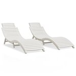 vidaXL Chaises longues 2 Pièces blanc 184x55x64 cm bois massif d'acacia