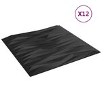 vidaXL Panneaux muraux 12 Pièces noir 50x50 cm EPS 3 m² pierre