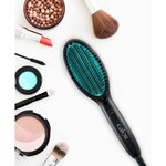 CALOR CF5820C0 Brosse lissante POWER STRAIGHT - Pour cheveux frisés a crépus - Lissage facile et rapide - Bleu canard