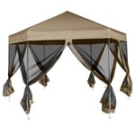 vidaXL Chapiteau hexagonal et parois latérales 3 6x3 1 m taupe 220g/m²