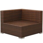 vidaXL Salon de jardin 3 Pièces avec coussins Résine tressée Marron
