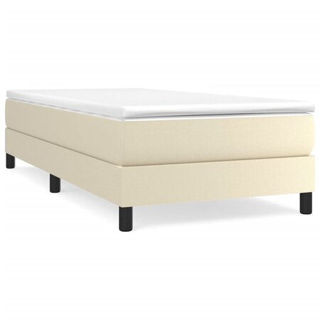 vidaXL Lit à sommier tapissier avec matelas Crème 90x200 cm Similicuir