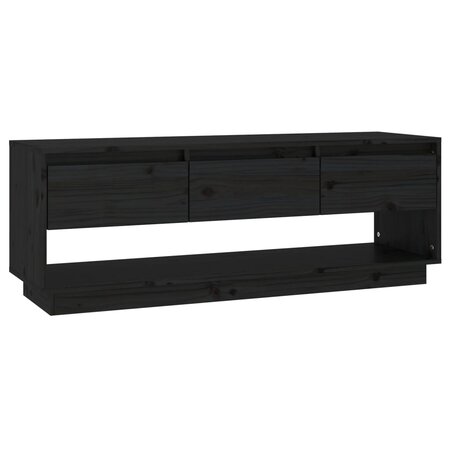 vidaXL Meuble TV Noir 110 5x34x40 cm Bois de pin massif