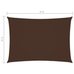 vidaXL Voile de parasol Tissu Oxford rectangulaire 2x4 m Marron