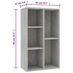 vidaXL Bibliothèque/Buffet Gris béton 50x25x80 cm Aggloméré