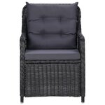 vidaXL Ensemble à dîner de jardin 7 Pièces Résine tressée Noir