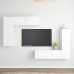 vidaXL Ensemble de meubles TV 4 Pièces Blanc Aggloméré