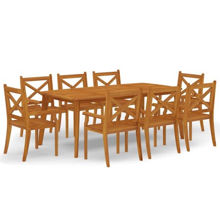 vidaXL Ensemble de salle à manger de jardin 9 Pièces Bois d'acacia solide