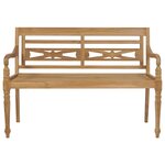 vidaXL Banc Batavia avec coussin beige 120 cm Bois de teck massif