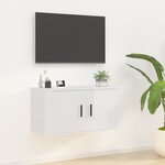 vidaXL Meuble TV mural Blanc brillant 80x34 5x40 cm