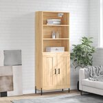vidaXL Buffet haut Chêne sonoma 69 5x34x180 cm Bois d'ingénierie