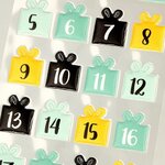 24 autocollants puffies de Noël - chiffres de l'Avent