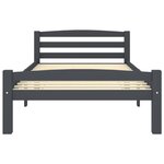 vidaXL Cadre de lit Gris foncé Bois de pin massif 90x200 cm