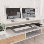 vidaXL Support de moniteur Blanc 100 x 24 x 13 cm Bois d'ingénierie