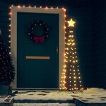vidaXL Sapin de Noël cône 84 LED blanc chaud Décoration 50x150 cm