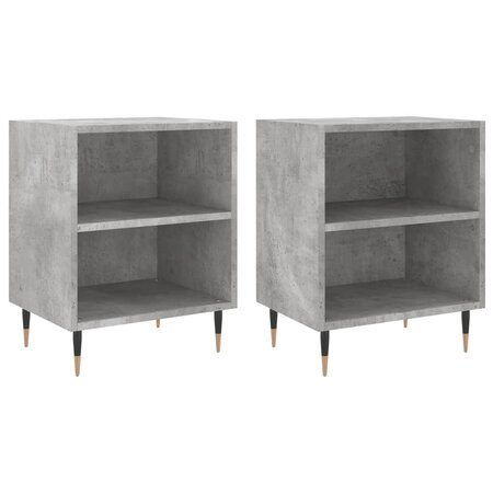 vidaXL Tables de chevet 2 Pièces gris béton 40x30x50 cm bois d'ingénierie