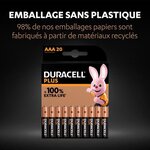 Duracell - nouveau piles alcalines aaa plus  1.5 v lr03 mn2400  paquet de 20