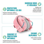 Casque antibruit pour enfant alpine muffy rose  - 25db