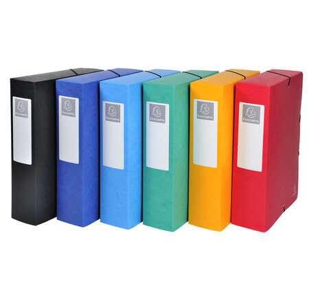 Boite De Classement Exabox Dos 80mm Carte Lustrée - A4 - Couleurs Assorties - X 6 - Exacompta