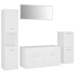 vidaXL Ensemble de meubles de salle de bain Blanc Aggloméré