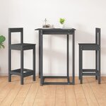 vidaXL Chaises de bar lot de 2 gris 40x41 5x112 cm bois de pin solide