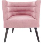 Fauteuil design en velours et bois explicit rose poudré