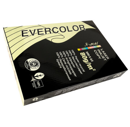 Ramette 500 Feuilles Papier 80g A3 420x297 mm Certifié Ange Bleu canari EVERCOLOR