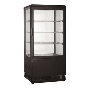 Vitrine réfrigérée 4 faces vitrées noire - 78 l - combisteel - r600a - acier inoxydable78 428x386x960mm