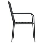 vidaXL Mobilier à dîner d'extérieur 9 Pièces Corde en coton et acier Noir