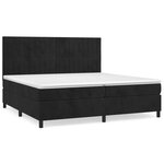 vidaXL Lit à sommier tapissier et matelas Noir 200x200 cm Velours