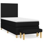 vidaXL Lit à sommier tapissier avec matelas Noir 90x200 cm Tissu