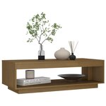 vidaXL Table basse Marron miel 110x50x33 5 cm Bois de pin massif