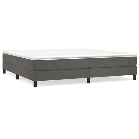 vidaXL Lit à sommier tapissier et matelas Gris foncé 200x200cm Velours