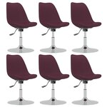 vidaXL Chaises pivotantes à manger lot de 6 violet tissu