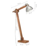 vidaXL Lampadaire Argenté Bois de manguier massif E27