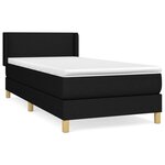 vidaXL Lit à sommier tapissier et matelas Noir 80x200 cm Tissu
