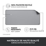 Large tapis de bureau - logitech desk mat - studio series  multifonctionnel et etendu - gris