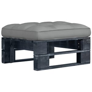 vidaXL Pouf palette de jardin noir bois de pin imprégné