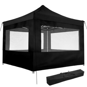 Tectake Tonnelle 3 x 3 m avec 4 rideaux - noir