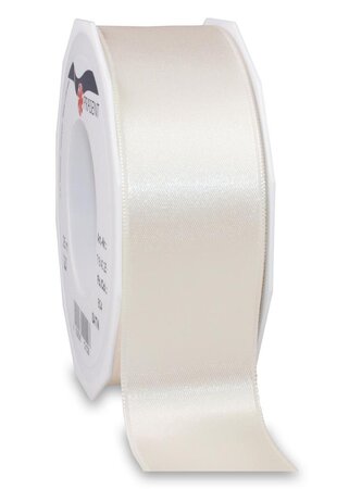 Satin double face 25-m-rouleau 40 mm ivoire