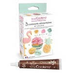 3 colorants alimentaires rose poudré  vert d'eau  doré + 1 Stylo chocolat